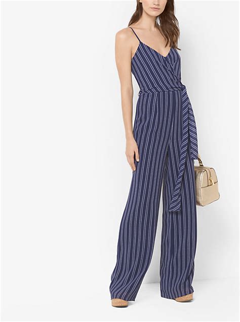 michael kors striped tie waist jumpsuit|michael kors embellished halter jumpsuit.